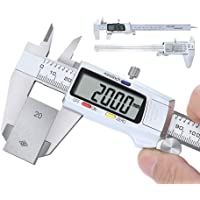 Calibre Digital-Pie de Rey Digital 150mm-6 Pulgadas Calibrador Profesional de Acero Inoxidable Calibrador Vernier con…